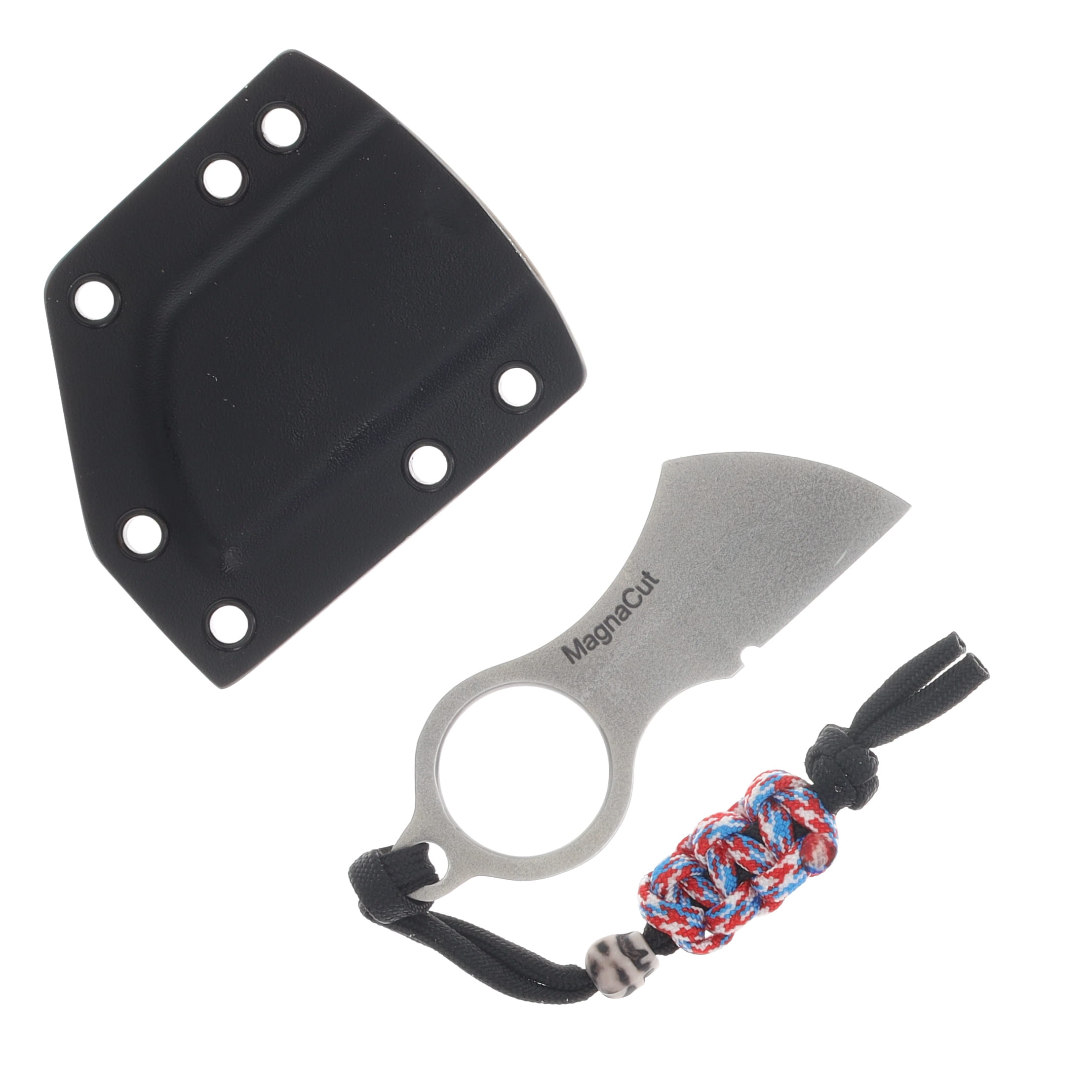 Woods Monkey Batwing Fixed Blade Neck Knife with US Flag Kydex Sheath BATWINGUSFLAG View 2