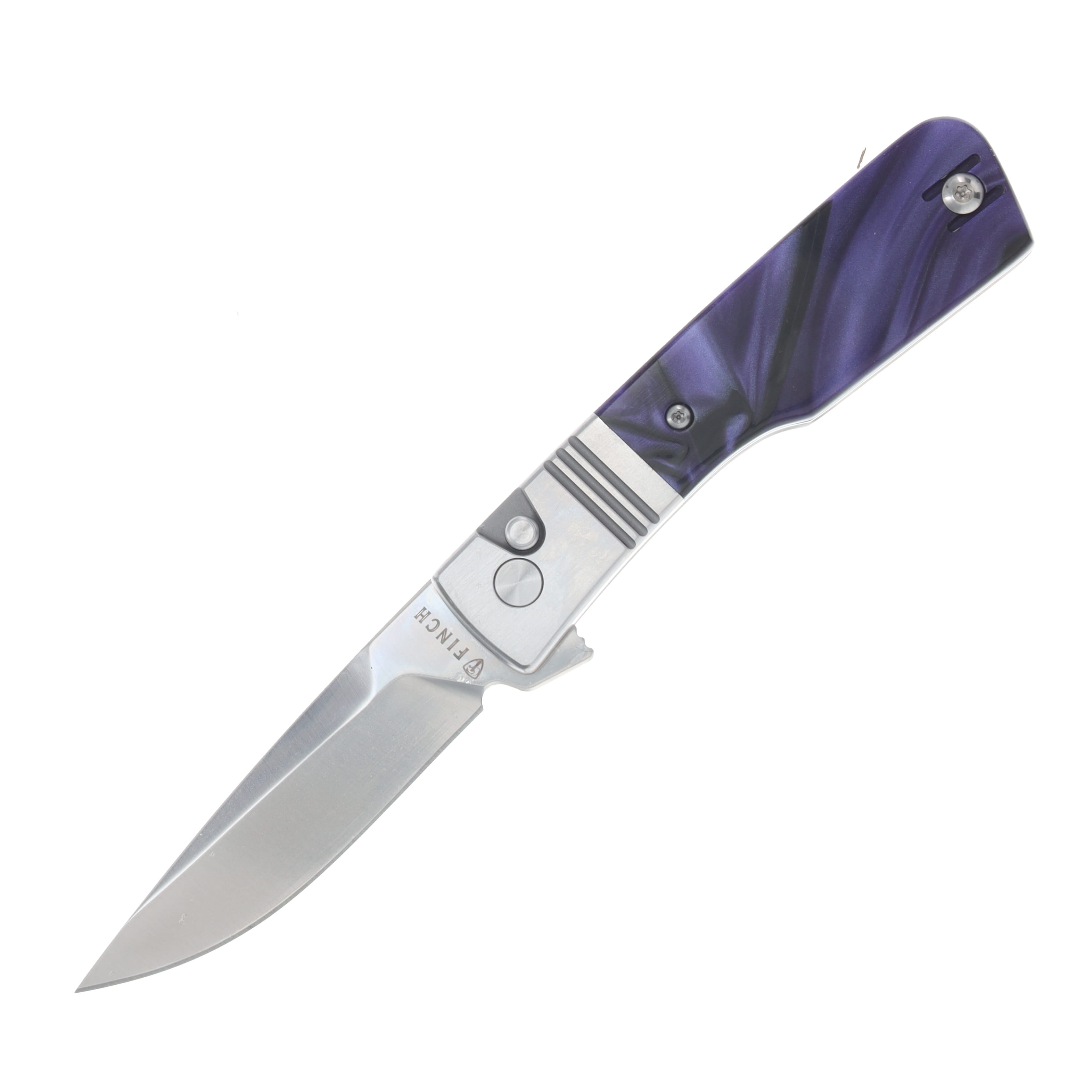 Finch El Camino Folding Knife Purple Haze Kirinite Handle Brushed Satin 14C28N Blade EL920 View 1