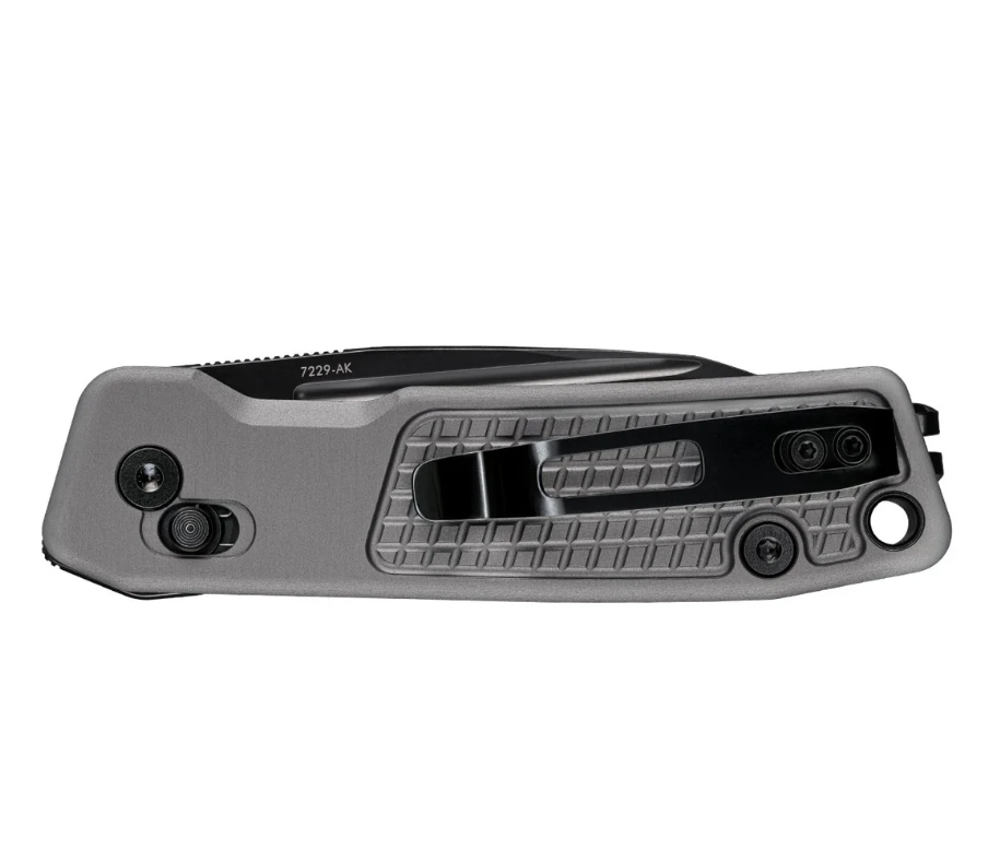 SRM Scout Crossbar Lock Folding Knife Black DLC/Gray Anodized Aluminum SRM-7229-AK View 2