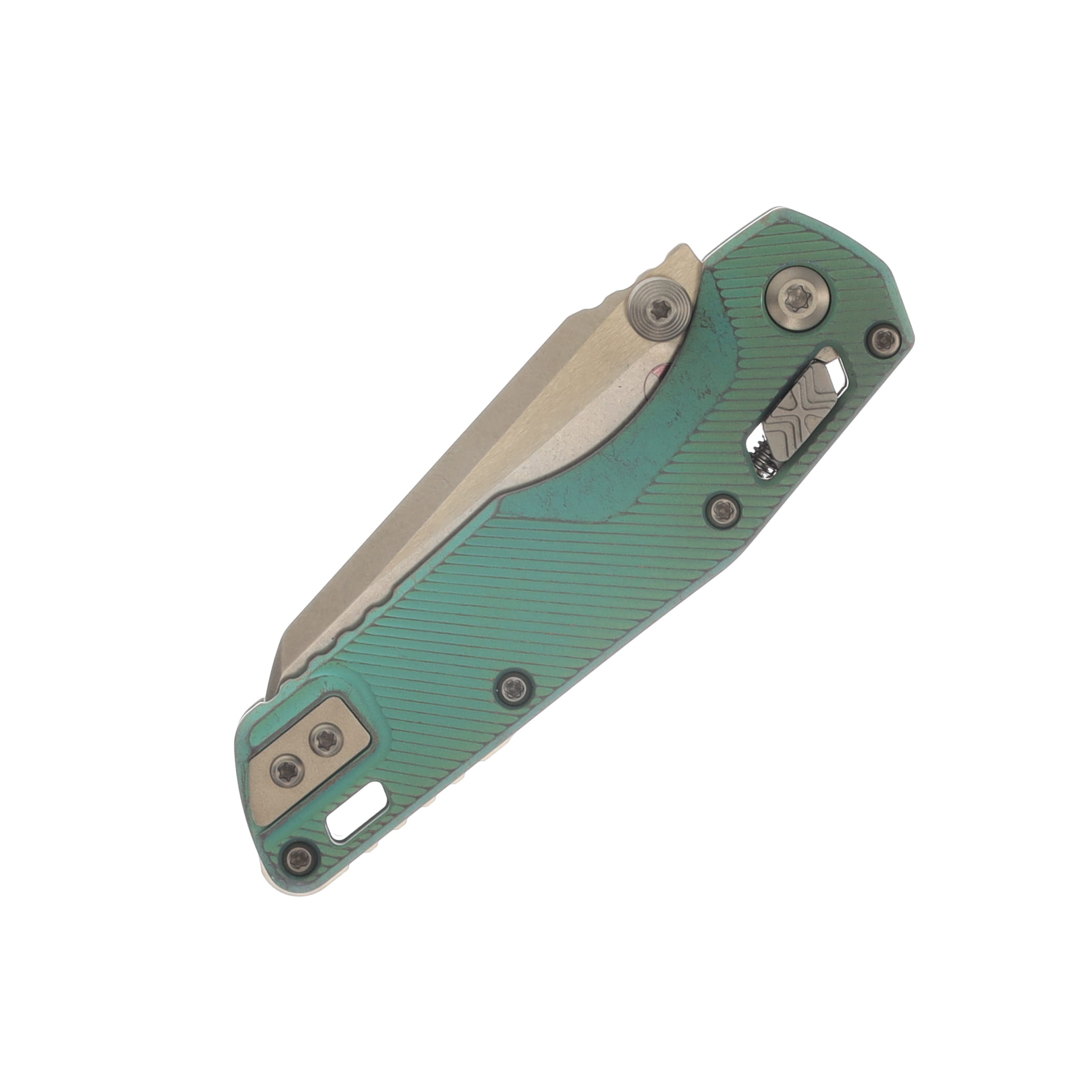 Marfione Select MSI Mini RAM LOK Folding Knife Bronze Stonewash S/E Antique Green Fluted Titanium with Bronze Accents MT210M13FLMS2 View 5