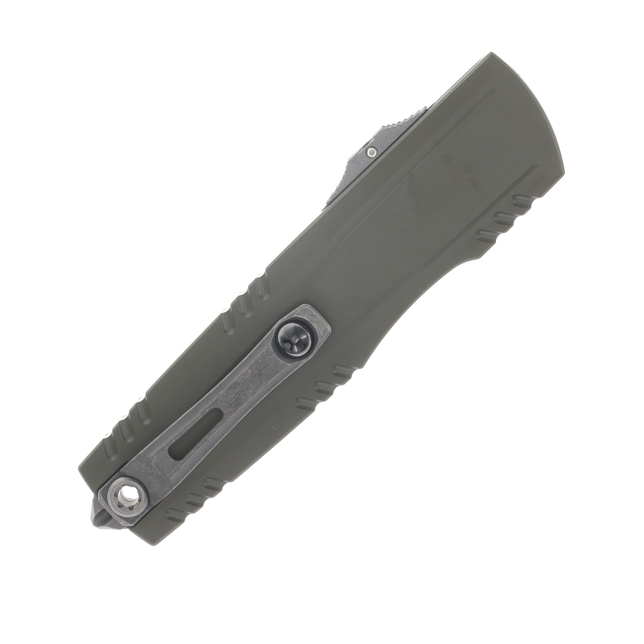 Microtech Luminary Signature Series OTF Automatic Knife ZBP Apocalyptic S/E Moss Green with Tritium Insert AUMT127010APMGS View 3