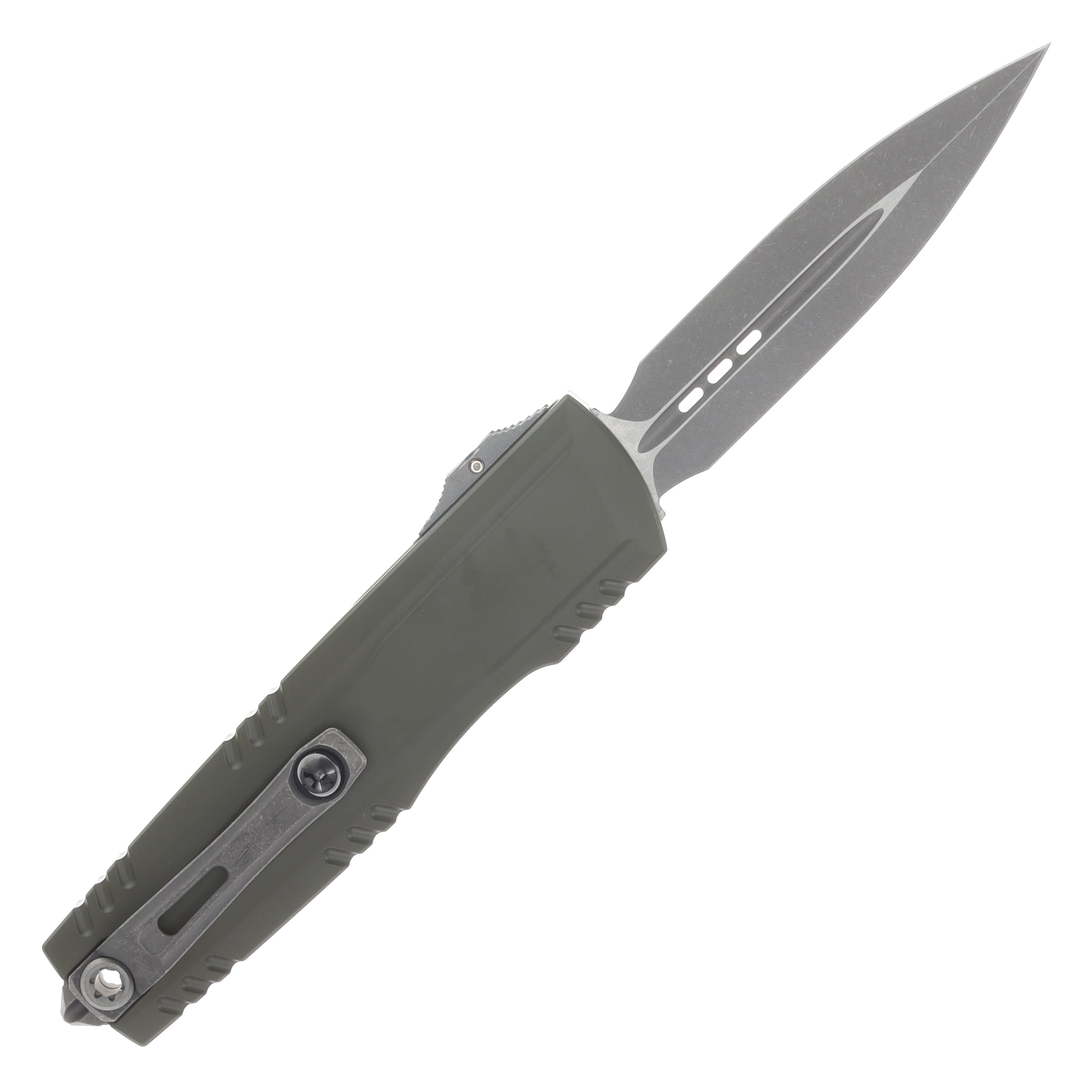 Microtech Luminary Signature Series OTF Automatic Knife ZBP Apocalyptic S/E Moss Green with Tritium Insert AUMT127010APMGS View 2