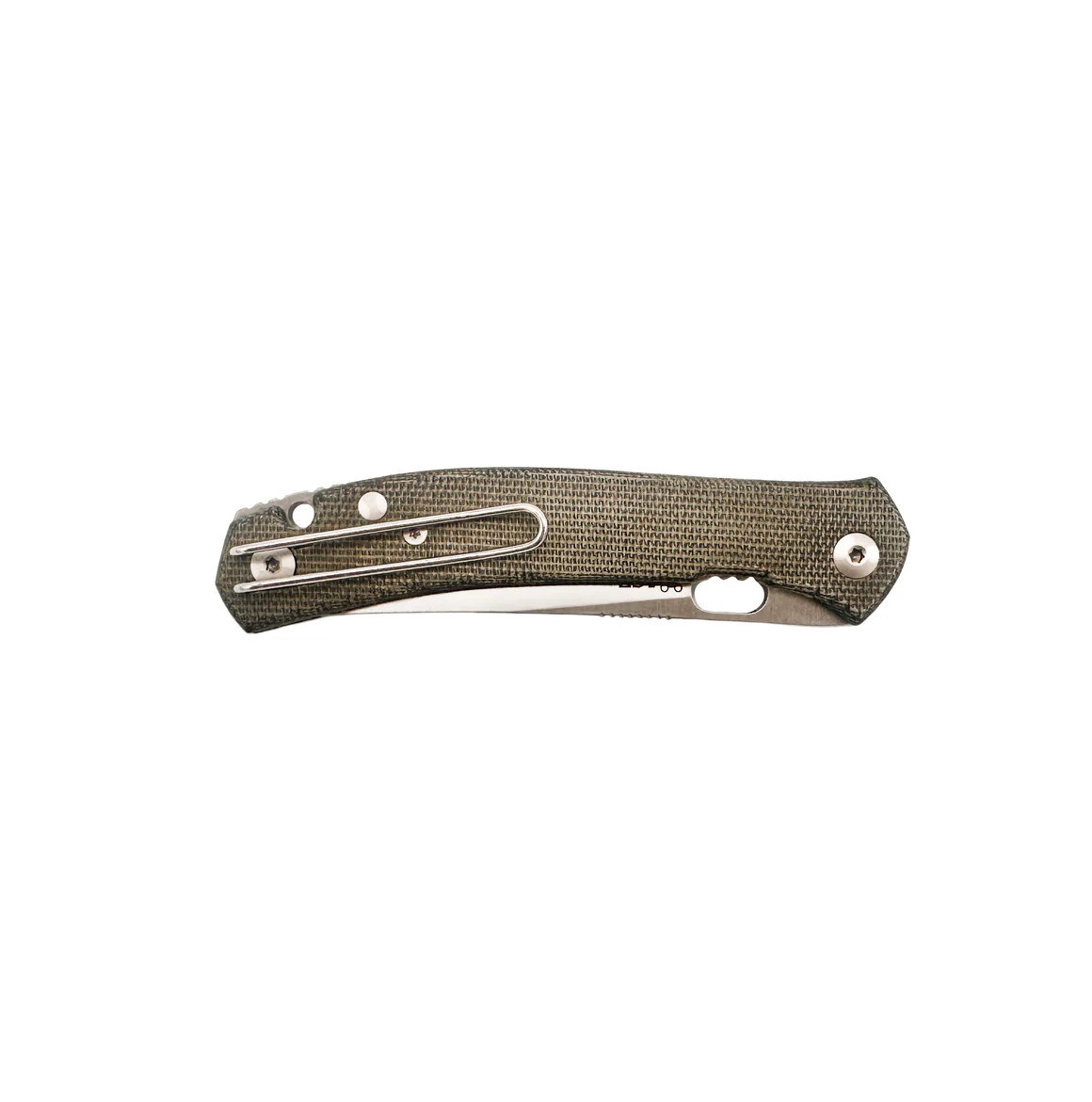 GiantMouse ACE Bleecker Liner Lock Folder Satin Elmax Blade Green Canvas Micarta Handle GMBLEECKER-GREEN-CANVAS-MICARTA View 3