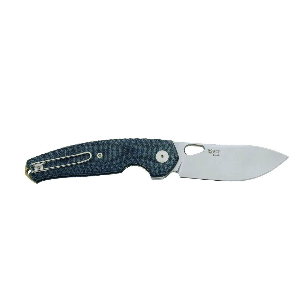 GiantMouse ACE Jagt Folding Knife STN WSH Elmax Blade Denim Micarta Handle GMJAGT-DENIM View 2