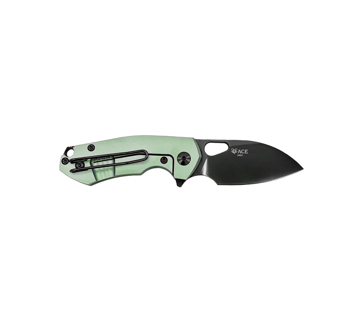 GiantMouse ACE Riv Framelock Folder Mint Green Anodized TI Handle