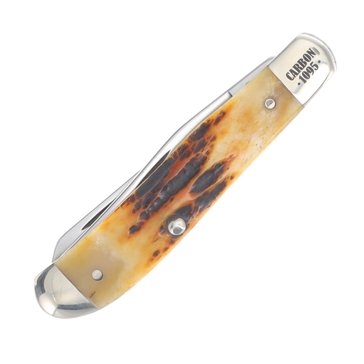 Bear & Son SMKW Exclusive Mini Trapper Folder Orange Sunset Bone 1095 Blade COSB07 View 3