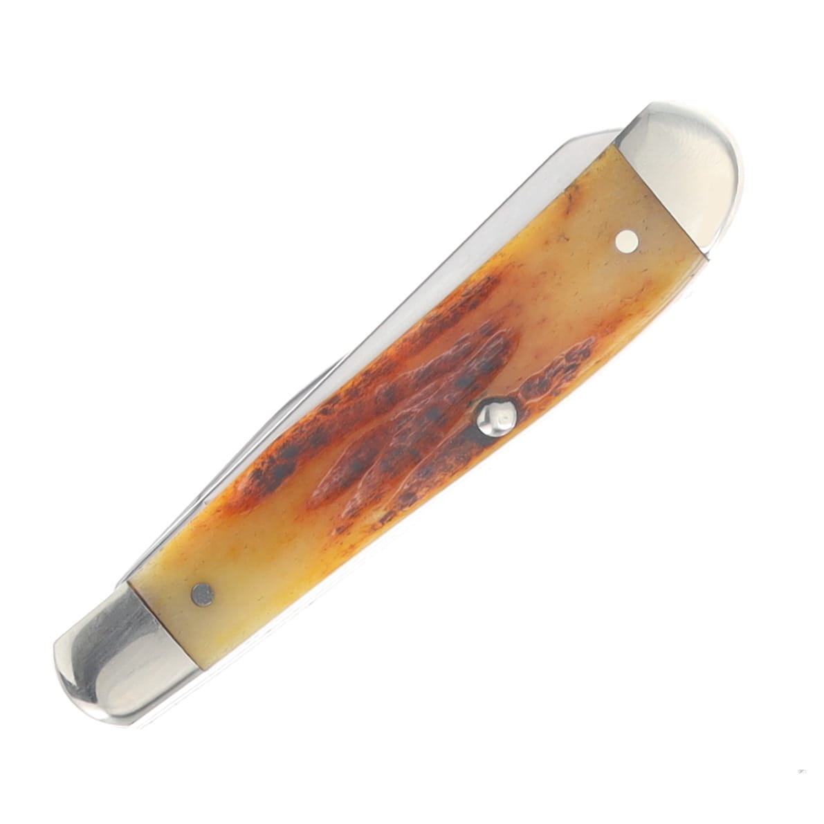 Bear & Son SMKW Exclusive Mini Trapper Folder Orange Sunset Bone 1095 Blade COSB07 View 4