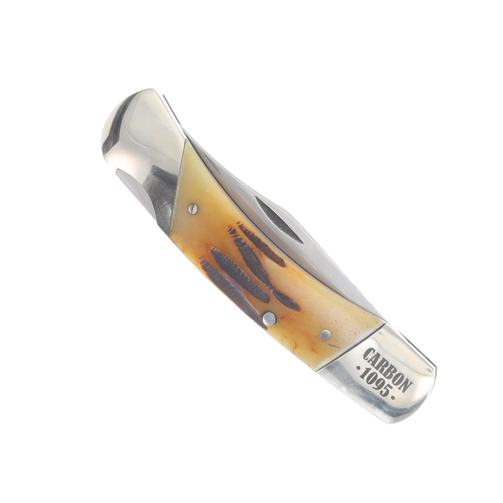 Bear & Son SMKW Exclusive Medium Lockback Folder Orange Sunset Bone 1095 Blade COSB05 View 6