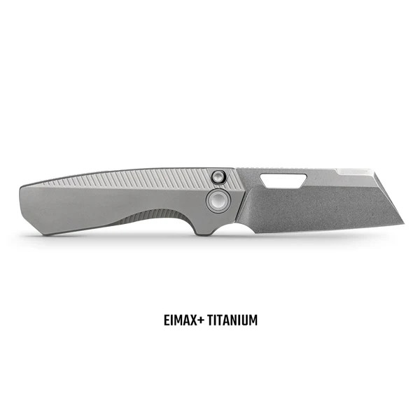 Vosteed Nip-L Left Hand Folding Knife STN WSH Elmax Blade Gray Titanium Handle A4205 View 2