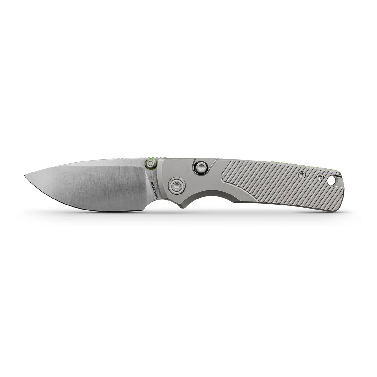 Vosteed Porcupine TiSlim Folding Knife 154CM Satin Blade Gray Titanium Handle A4801 View 1