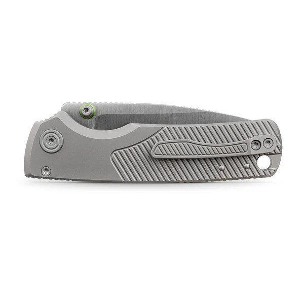 Vosteed Porcupine TiSlim Folding Knife 154CM Satin Blade Gray Titanium Handle A4801 View 3