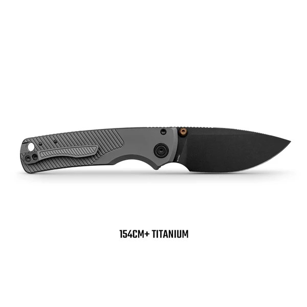 Vosteed Porcupine TiSlim Folding Knife Black STN WSH 154CM Blade Dim Gray TI Handle View 2
