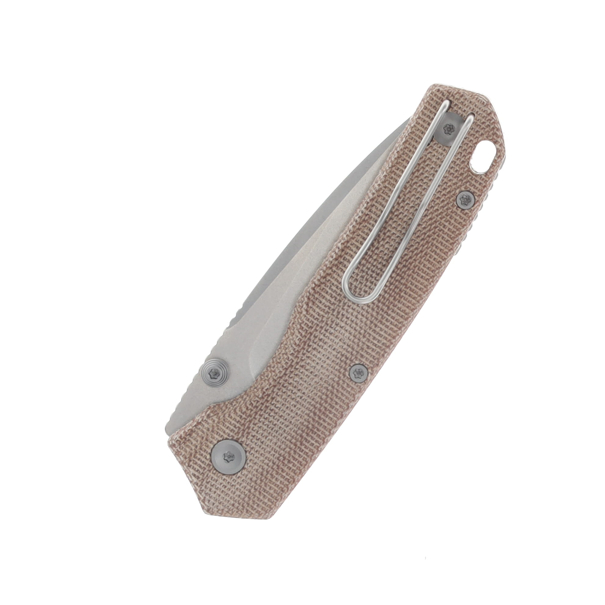 Vosteed Psyop 299 Folding Knife S35VN STN WSH Blade Natural Norplex UltreX Micarta Handle View 6