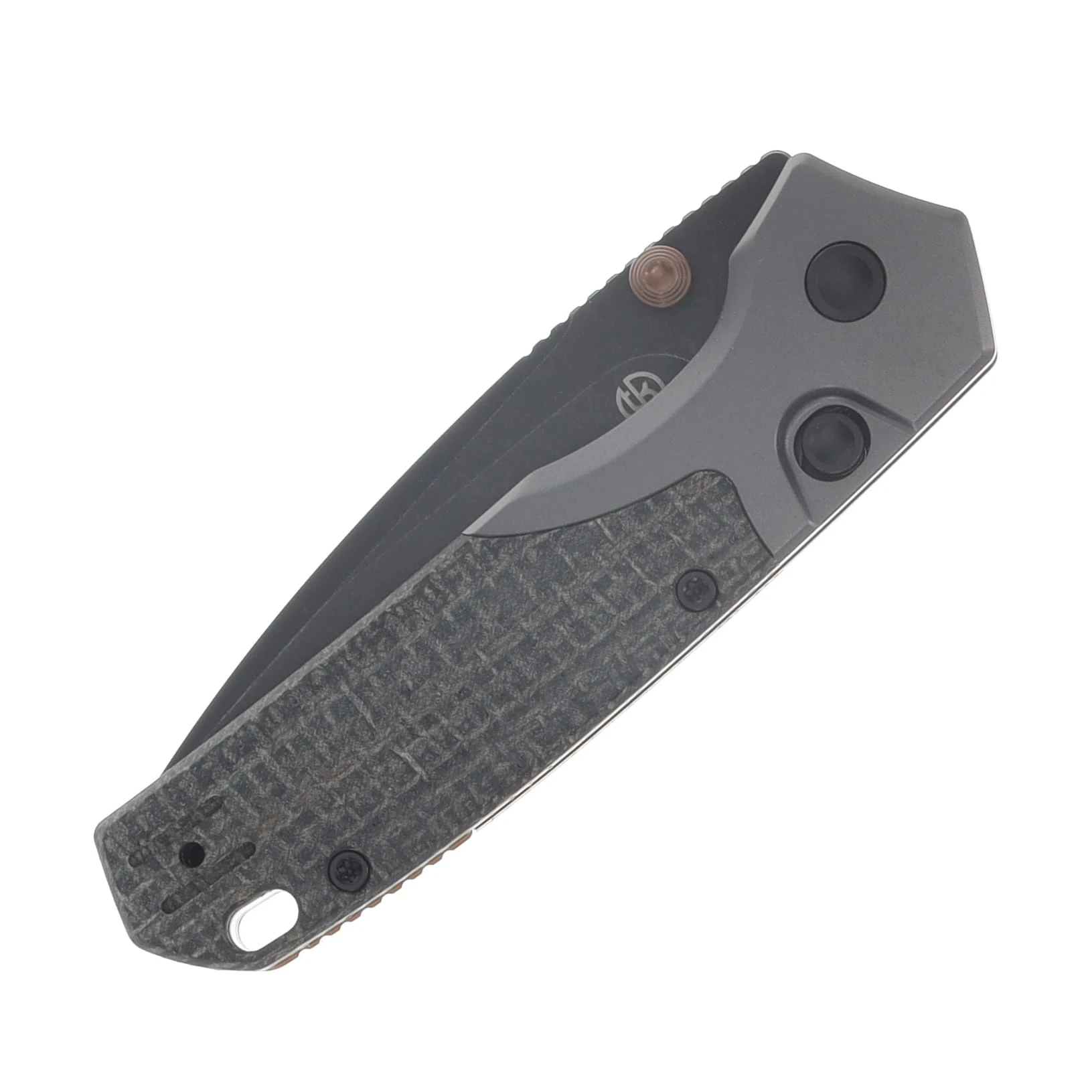Vosteed Psyop 299 Folder S35VN Black STN WSH Blade Black Norplex UltreX Micarta Handle View 6