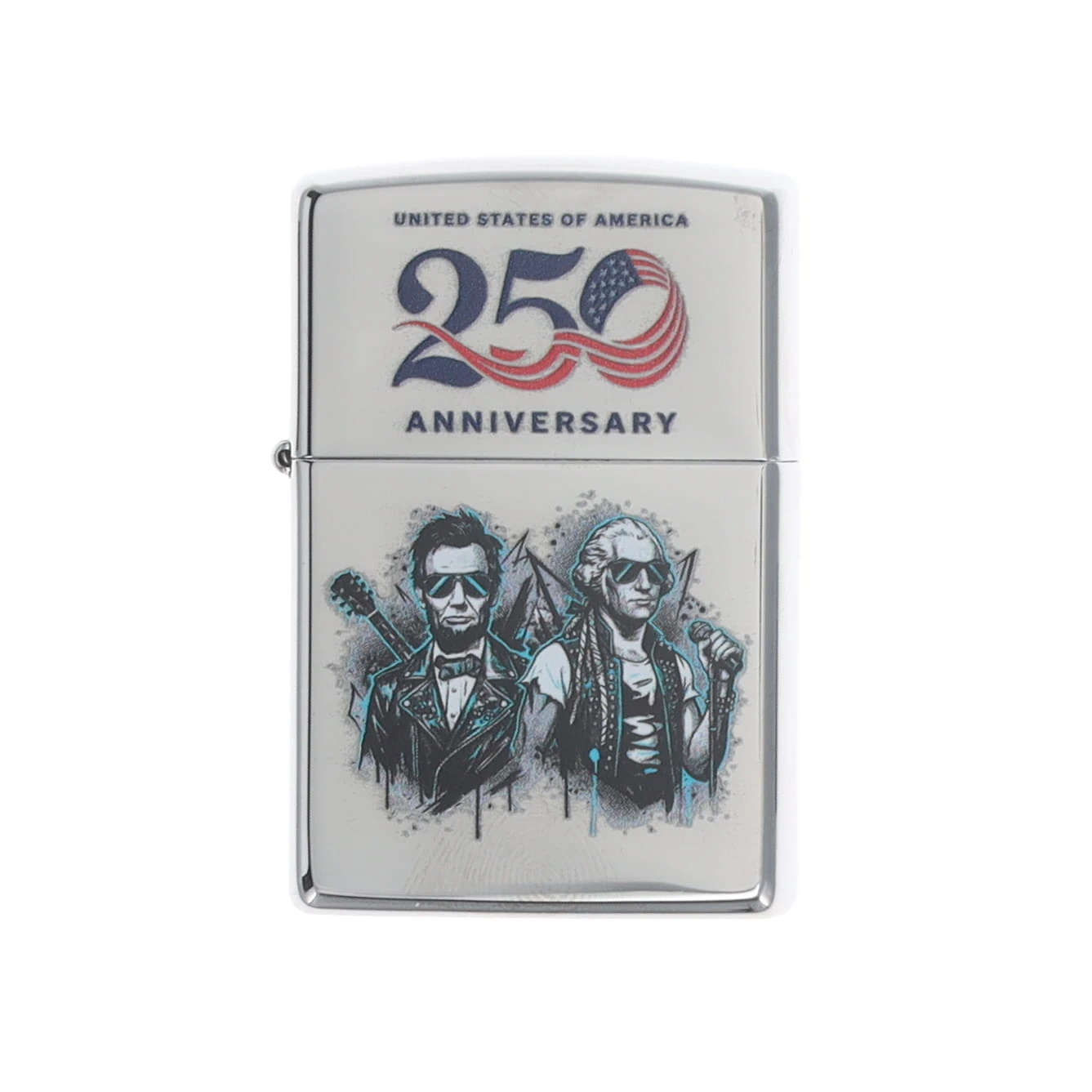Zippo America 250th Anniversary Special Edition Lighter Abe & George American Rock Stars ZP129368 View 1