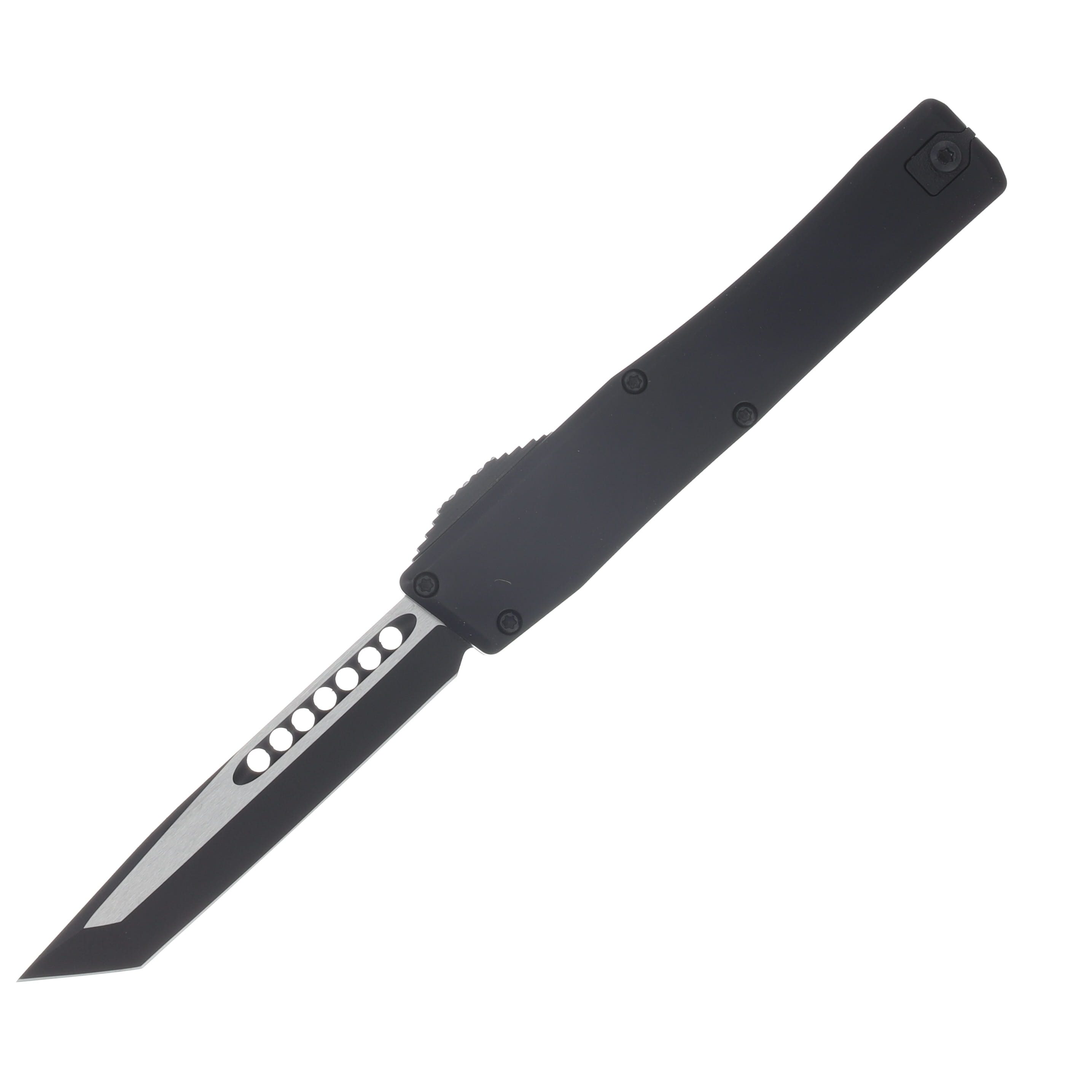 Heretic NYX OTF Automatic Knife Two Tone Tanto Black/Tactical Black Chassis and Hardware H015-10A-T View 1