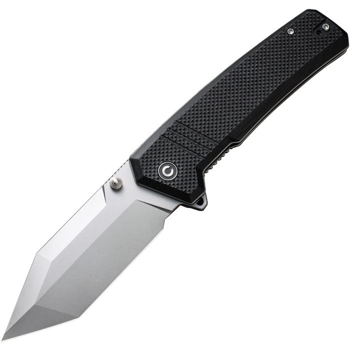 CIVIVI Bhaltair Linerlock Folding Knife Stonewash Tanto/Black Coarse G-10 C23024-1 View 1