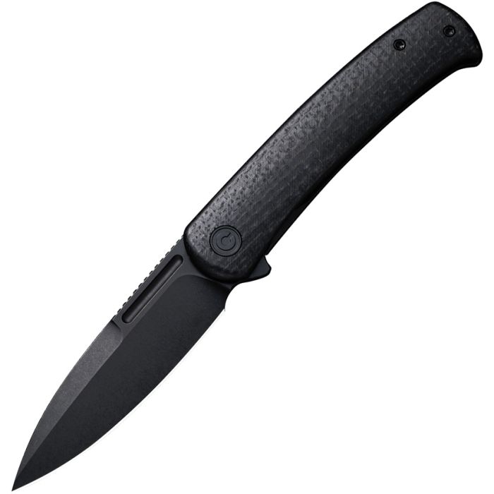 CIVIVI Cetos Framelock Folding Knife Black Stonewash Spear Point/Coarse Black Micarta C21025B-2 View 1