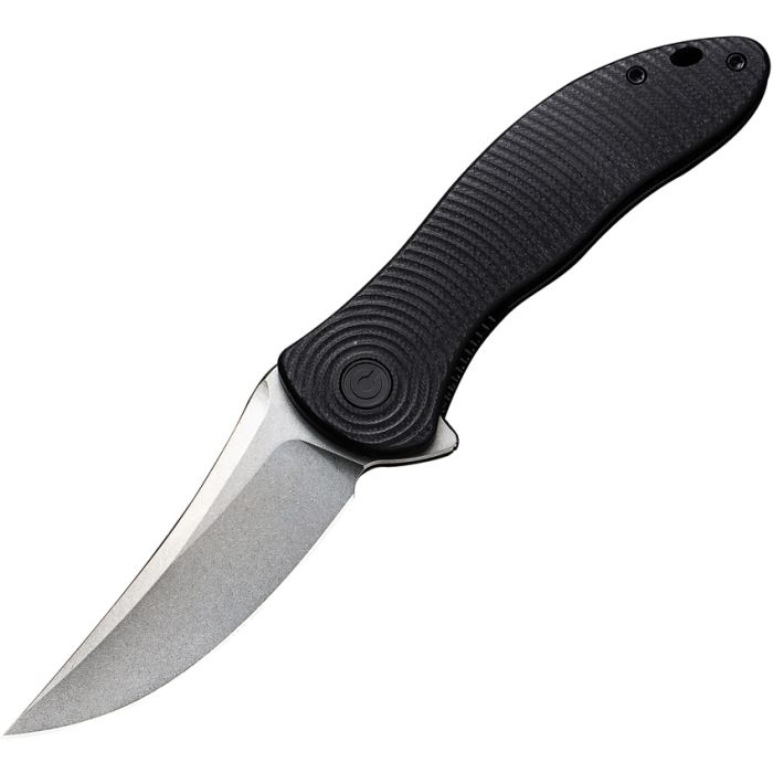 CIVIVI Synergy3 Linerlock Folding Knife Stonewash Nitro V Trailing Point/Black G-10 C20075A-1 View 1