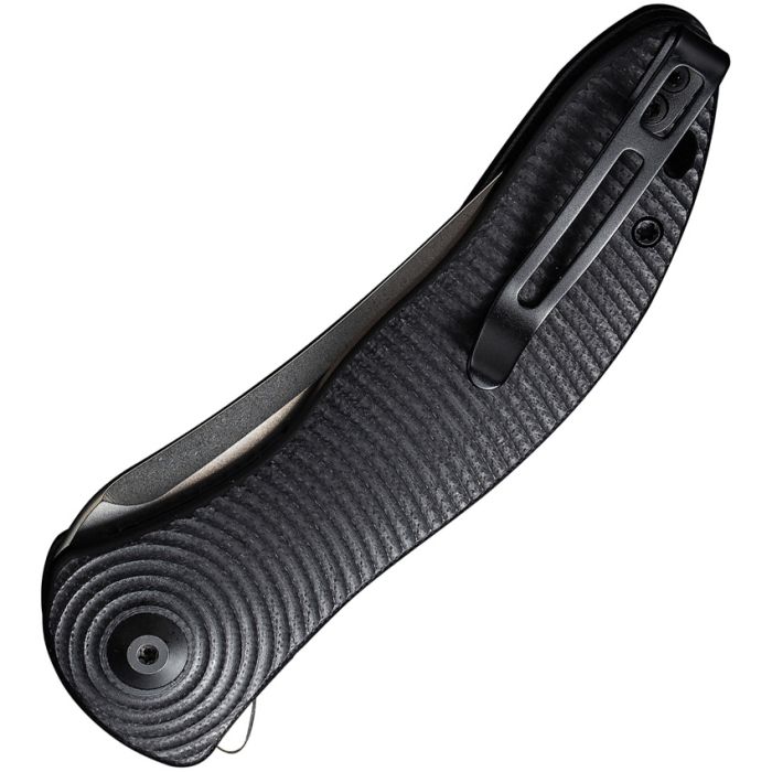 CIVIVI Synergy3 Linerlock Folding Knife Stonewash Nitro V Trailing Point/Black G-10 C20075A-1 View 2