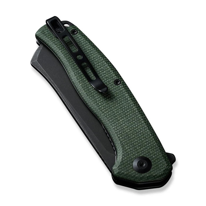 Sencut Traxler Folding Knife Green Canvas Micarta Handle Black STN WSH 9Cr18MoV Blade S20057C-4 View 3