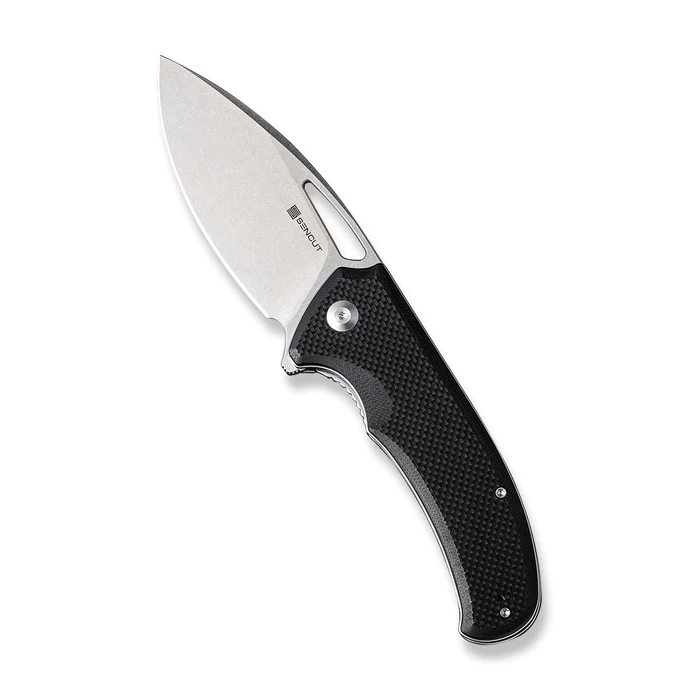 Sencut Phantara Folding Knife Black Coarse G-10 Handle Stonewashed 9Cr18MoV Blade S23014-1 View 2