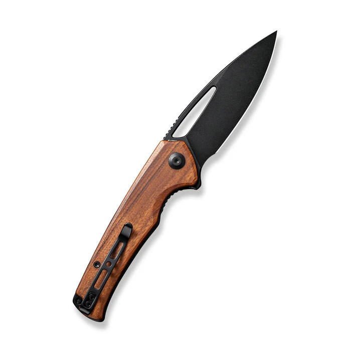 Sencut Mims Folding Knife Guibourtia Wood Handle Black Stonewashed 9Cr18MoV Blade S21013-4 View 2