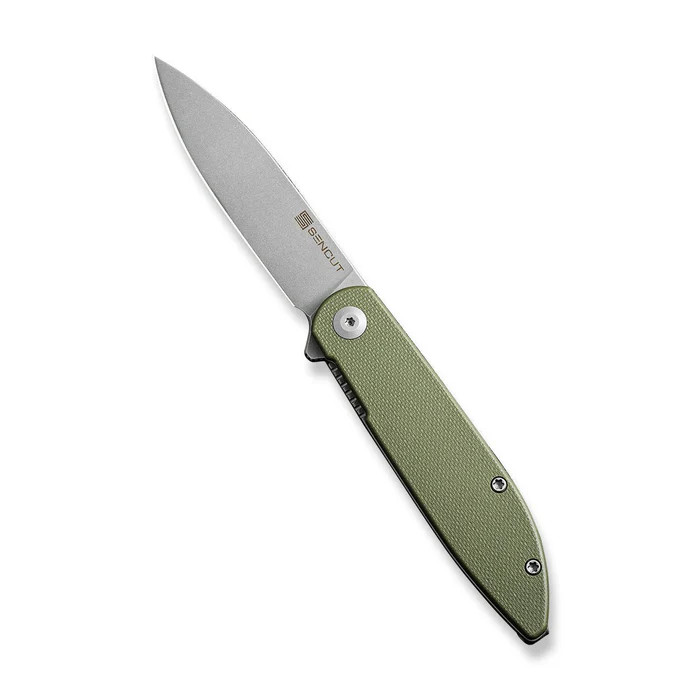 Sencut Bocll II Folding Knife OD Green G-10 Handle Gray Stonewashed D2 Blade S22019-4 View 1