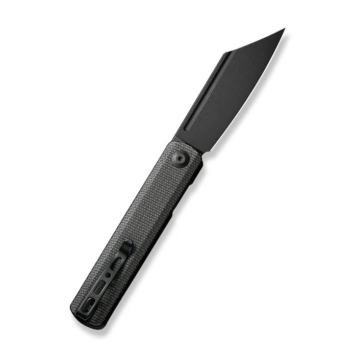 Sencut Bronte Folding Knife Dark Green Canvas Micarta Handle Black STN WSH 9Cr18MoV Blade SA08F View 2