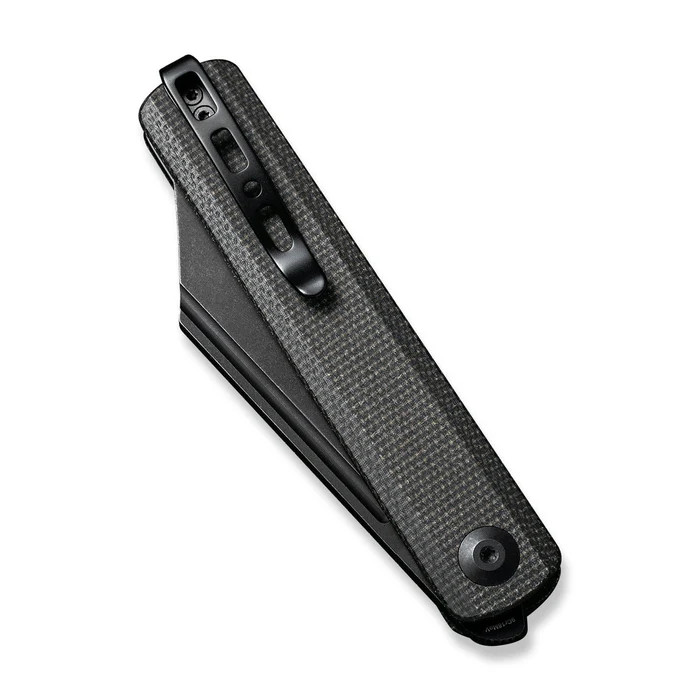 Sencut Bronte Folding Knife Dark Green Canvas Micarta Handle Black STN WSH 9Cr18MoV Blade SA08F View 3