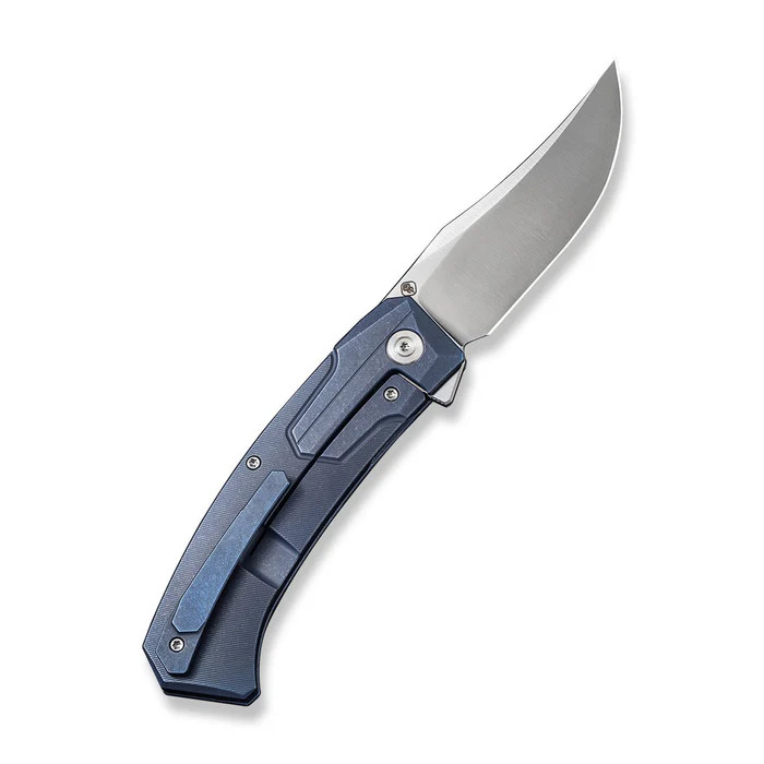 WE Knife Co Shuddan Folding Knife Blue Titanium Handle Satin 20CV Blade WE21015-2 View 1