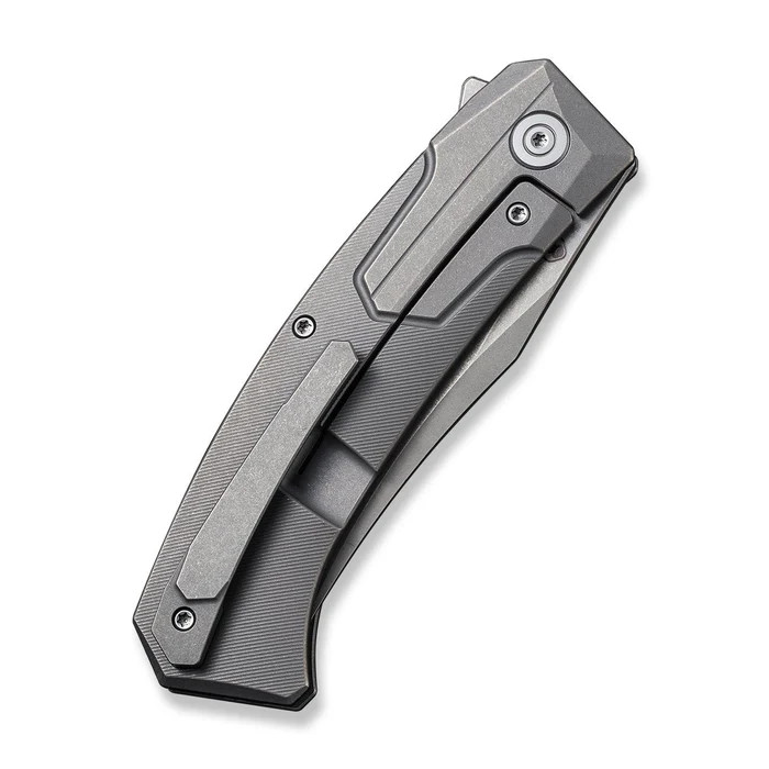 WE Knife Co Shuddan Folding Knife Gray Titanium Handle Stonewashed 20CV Blade WE21015-4 View 3