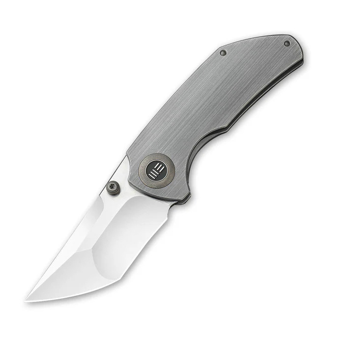 WE Knife Co Thug Folder Gray Hand Rubbed Titanium Handle Satin 20CV Blade WE2103A View 2