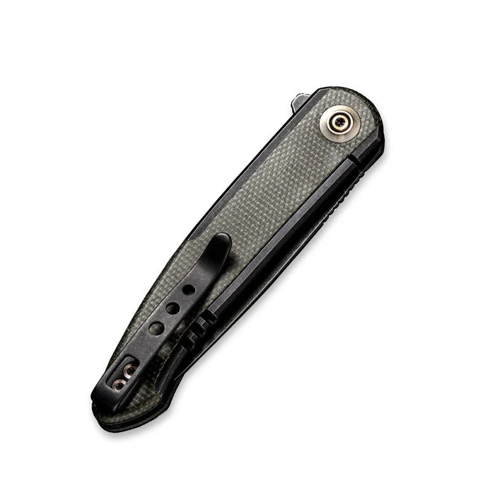 WE Knife Co Smooth Sentinel Folder Black TI Handle W/Green Micarta Inlay Black STN WSH 20CV Blade WE20043-4 View 2