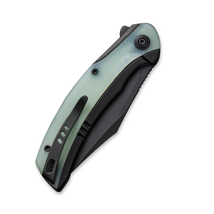 WE Knife Co Snick Folder Black TI Handle W/Natural G-10 Inlay Black STN WSH 20CV Blade WE19022F-4 View 2