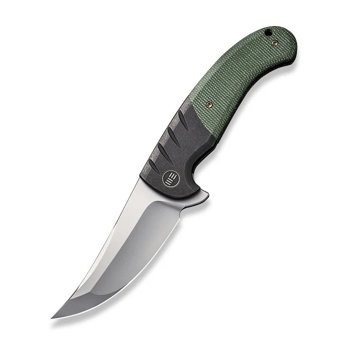 WE Knife Co Curvaceous Folder Black TI Handle W/Green Micarta Inlay BB 20CV Blade WE20012-2 View 2