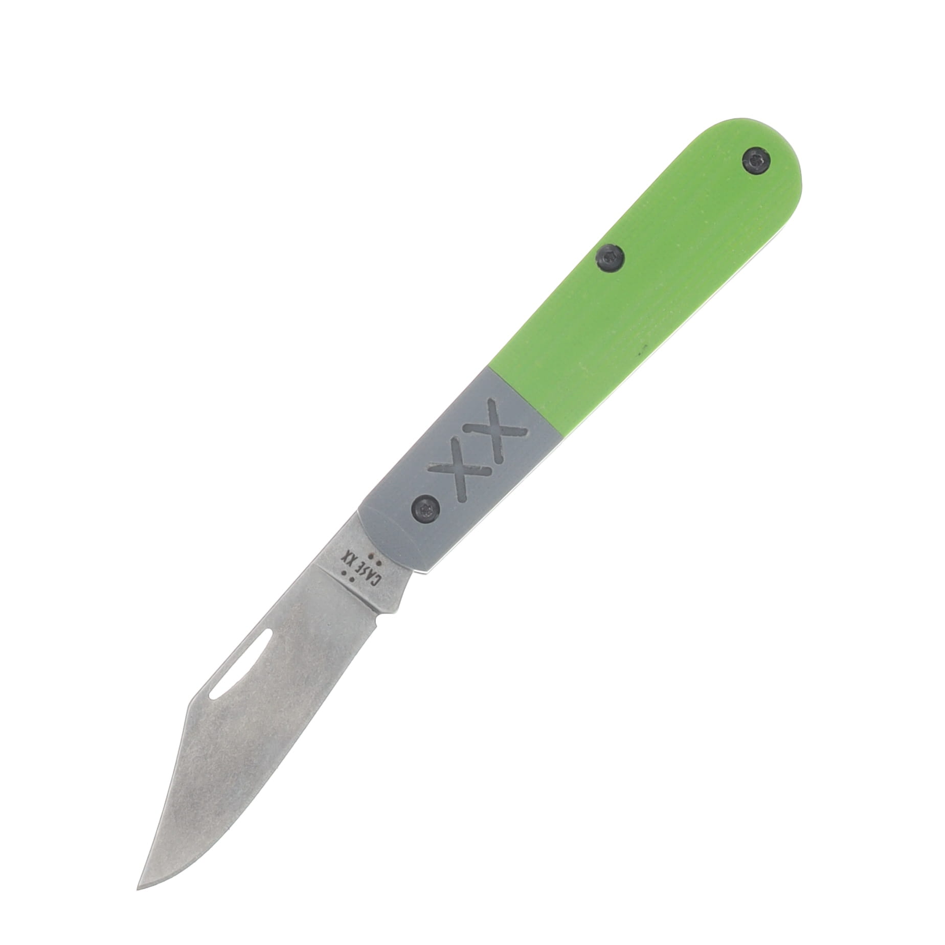 Case SMKW Exclusive XX Crossroads XR Barlow S35VN/Lime Green with Battleship Gray Bolsters CA44698 View 1