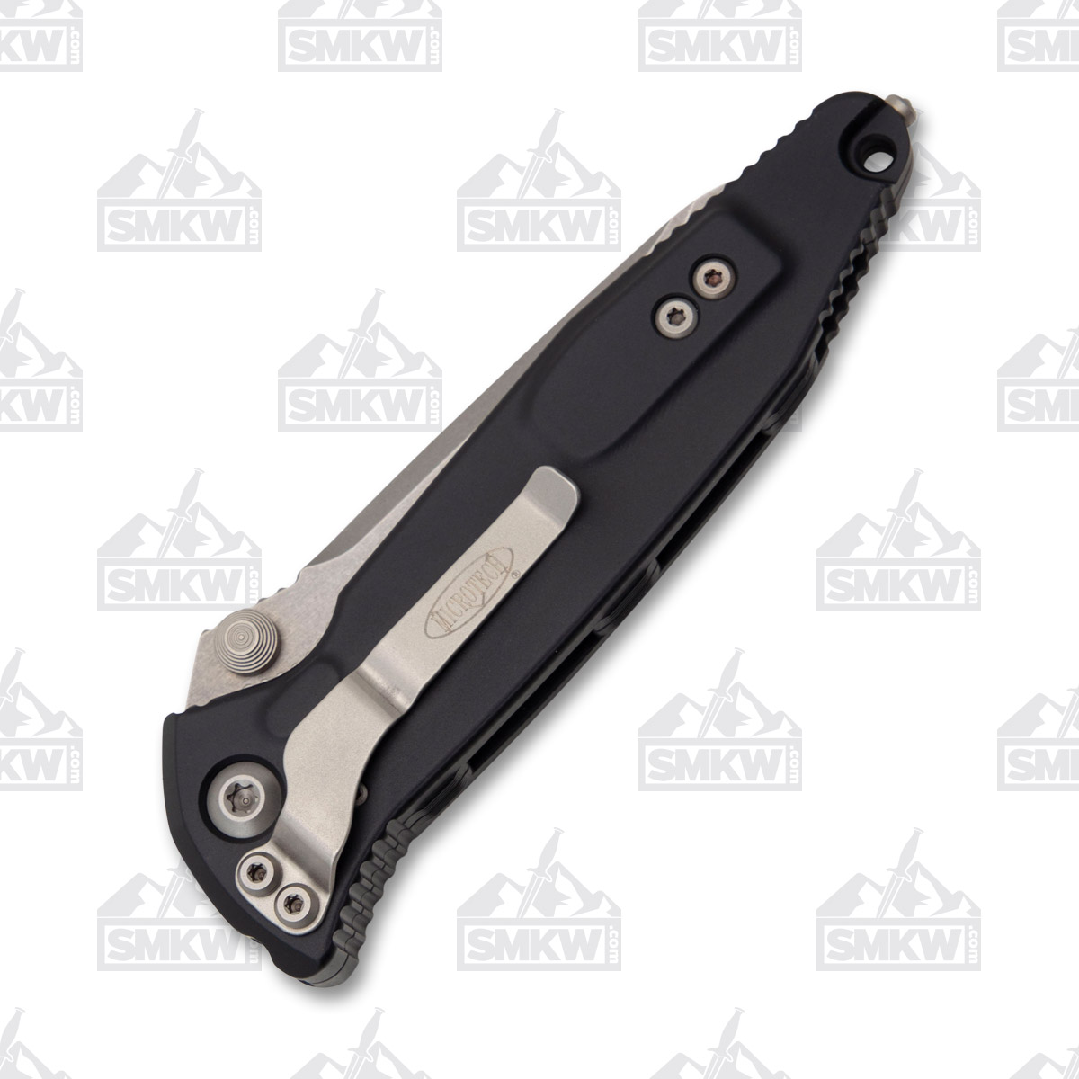 Microtech SOCOM Elite Manual Folding Knife 4.0in Stonewash Tanto Part Serrated Blade MT16111 View 3