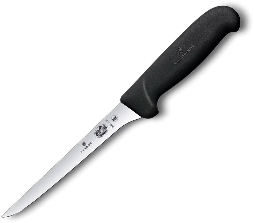 Victorinox 6-inch Black Fibrox Stiff Boning Knife (Blister Pack) 5.6403.15B View 1
