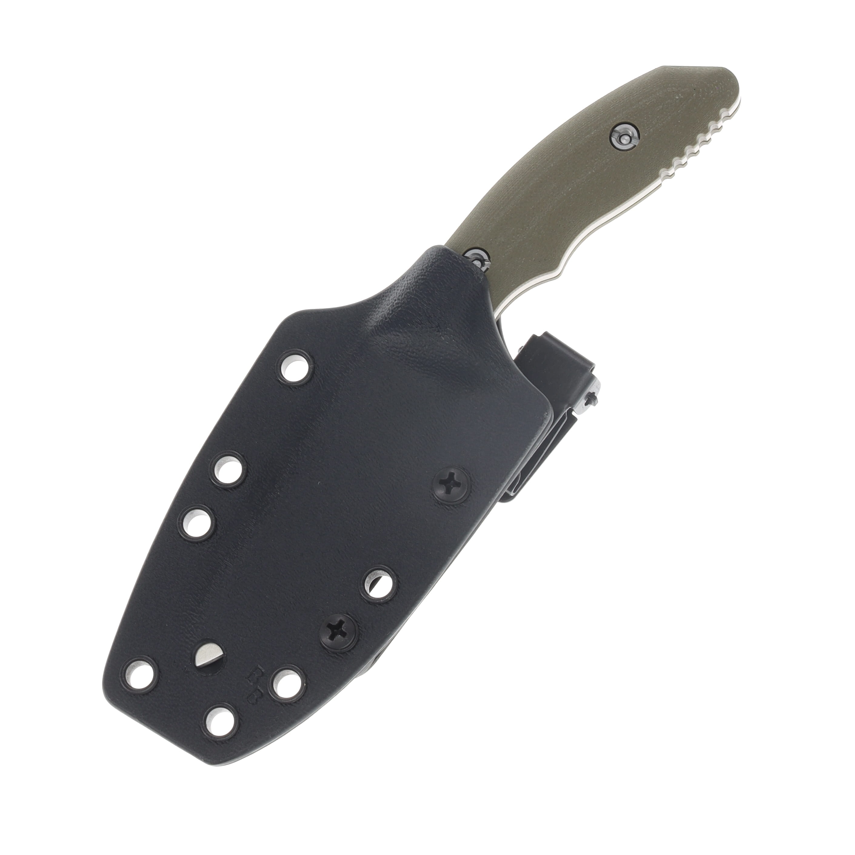 Hinderer Flashpoint Fixed Knife STNWSH Magnacut Sheepsfoot Blade OD Green G-10 Handle KFPSHFOD View 3