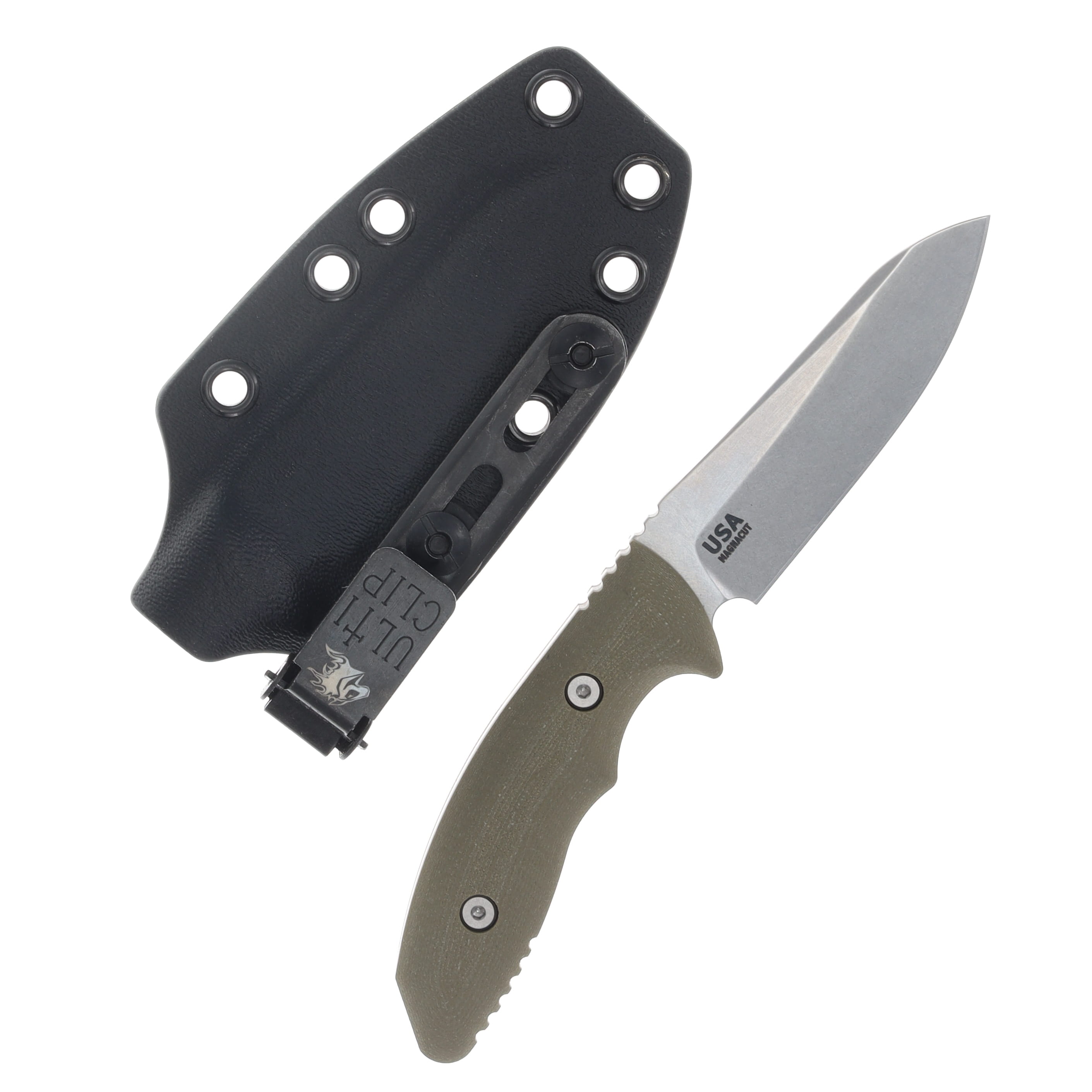 Hinderer Flashpoint Fixed Knife STNWSH Magnacut Sheepsfoot Blade OD Green G-10 Handle KFPSHFOD View 2