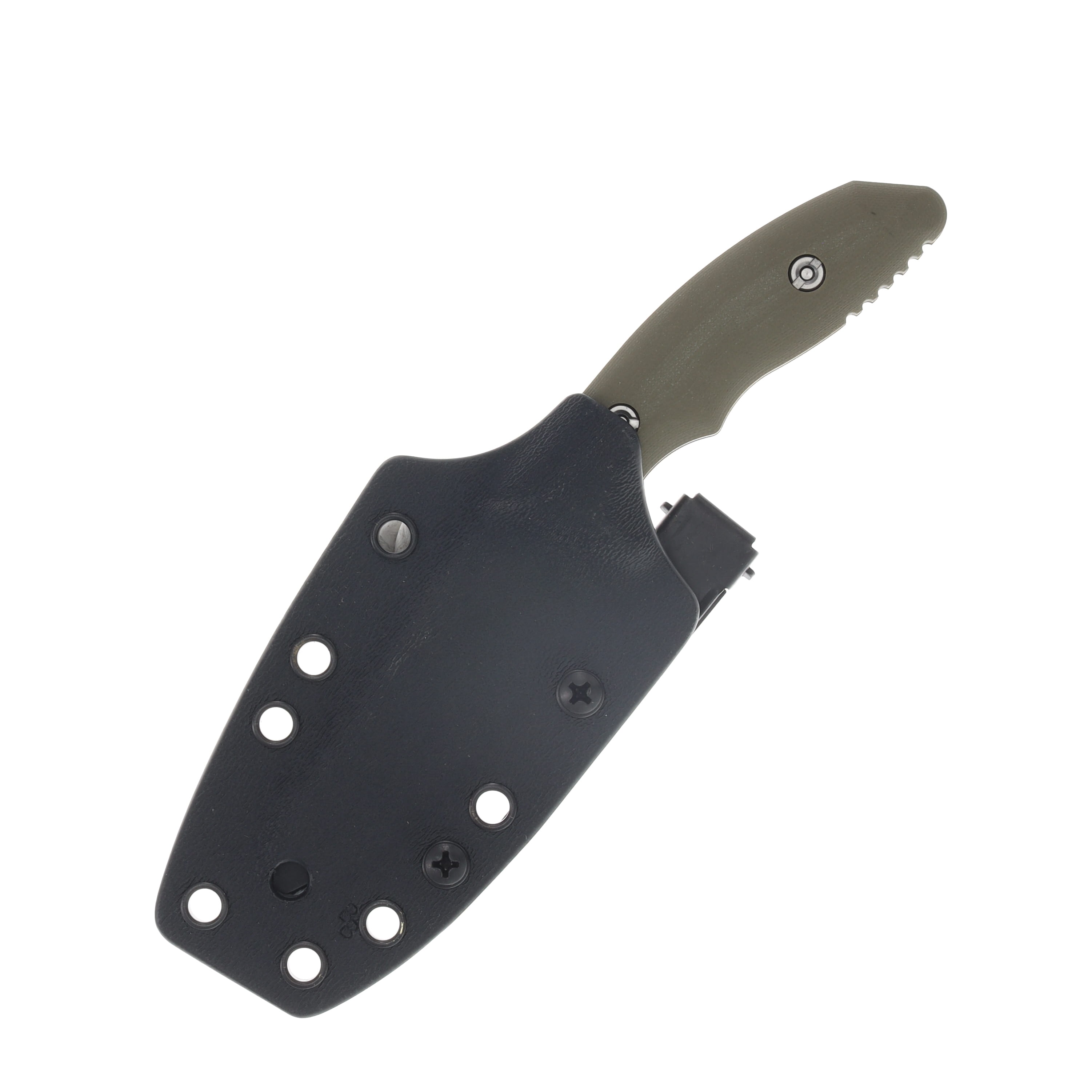 Hinderer Flashpoint Fixed Knife Black DLC Magnacut Sheepsfoot Blade OD Green G-10 Handle KFPSHFDLCOD View 3
