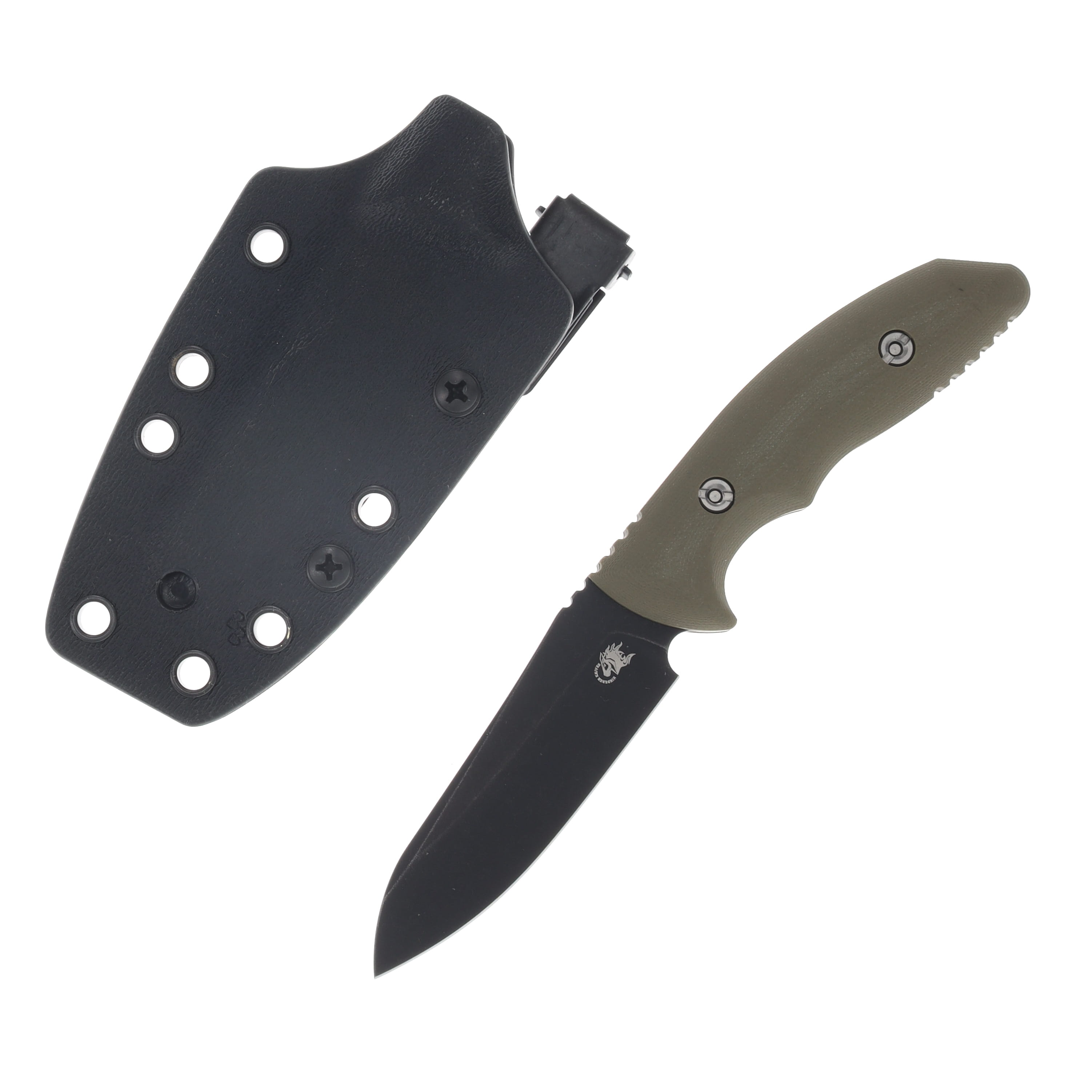 Hinderer Flashpoint Fixed Knife Black DLC Magnacut Sheepsfoot Blade OD Green G-10 Handle KFPSHFDLCOD View 1