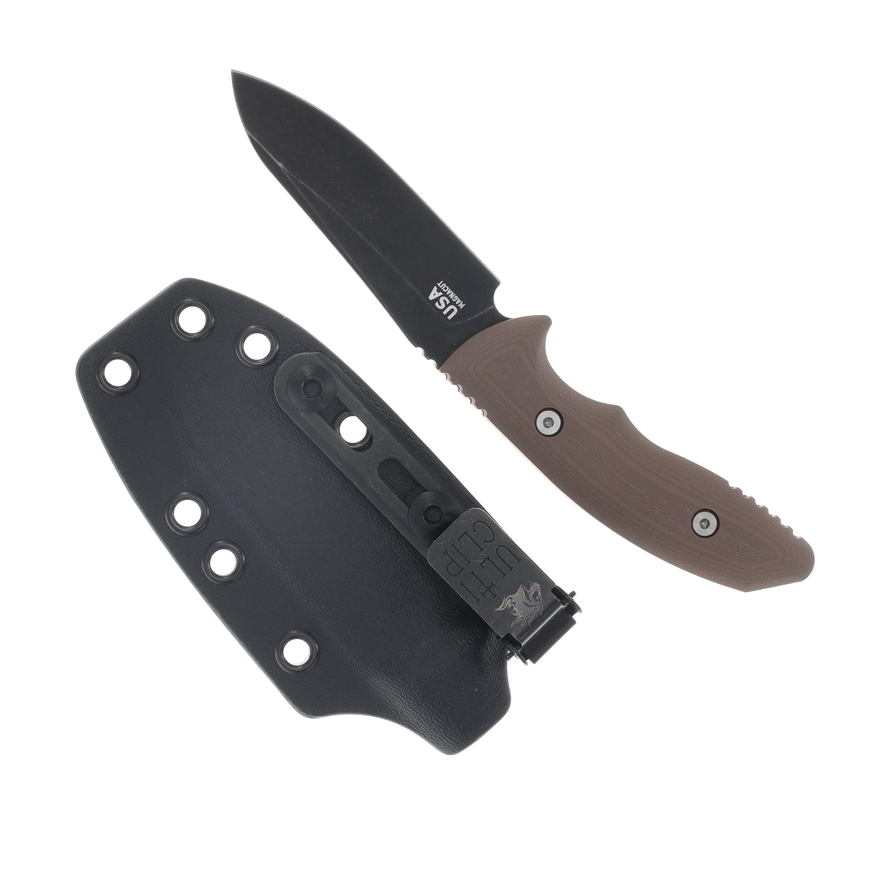 Hinderer Flashpoint Fixed Knife Black DLC Magnacut Sheepsfoot Blade FDE G10 Handle KFPSHFDLCFDE View 2
