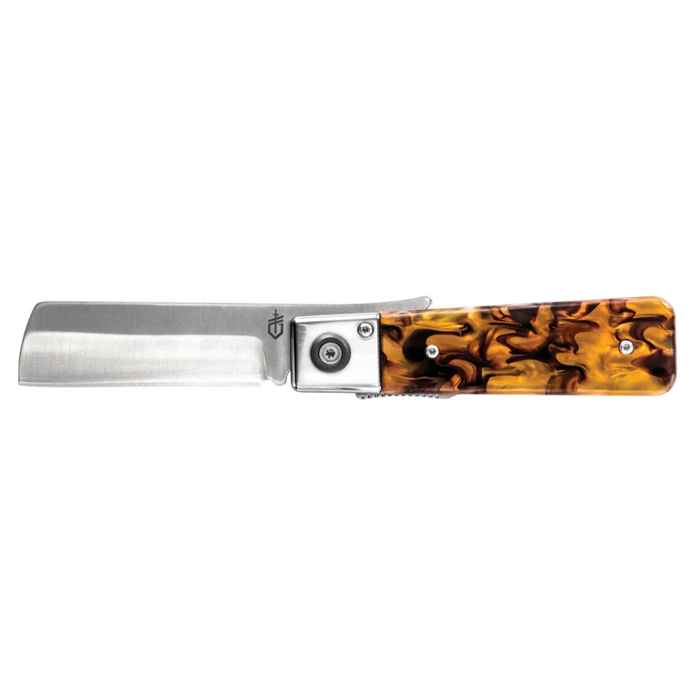 Gerber Jukebox Tortoise Shell Folding Knife 2.7in Satin Sheepsfoot Blade G1696 View 1