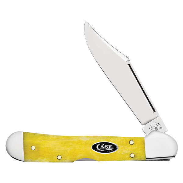 Case XX Yellow Smooth Bone Mini CopperLock Lockback Folding Knife CA20034 View 1