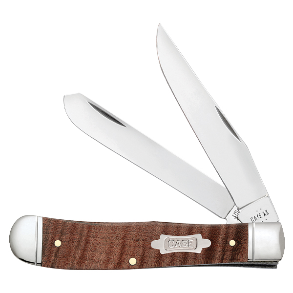 Case Trapper Folding Knife Brown Curly Maple CA10849 View 1