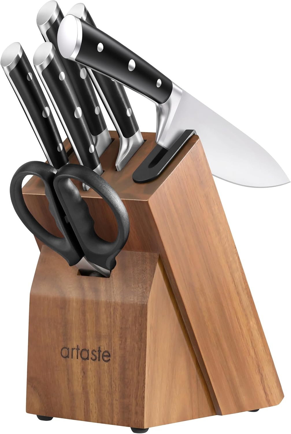 Artaste Select 7 pc Acacia Knife Block Set With Built In Sharpener 10301890 View 1