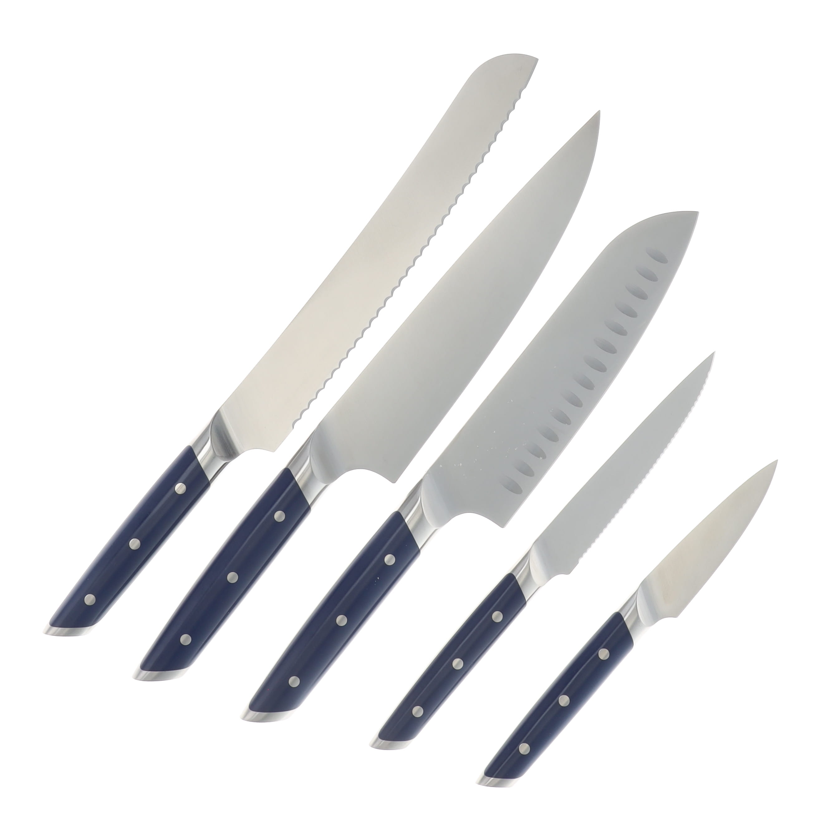 Cangshan Akka Series Royal Blue 6 pc Magnetic Knife Block Set Maple Block 10301861 View 5