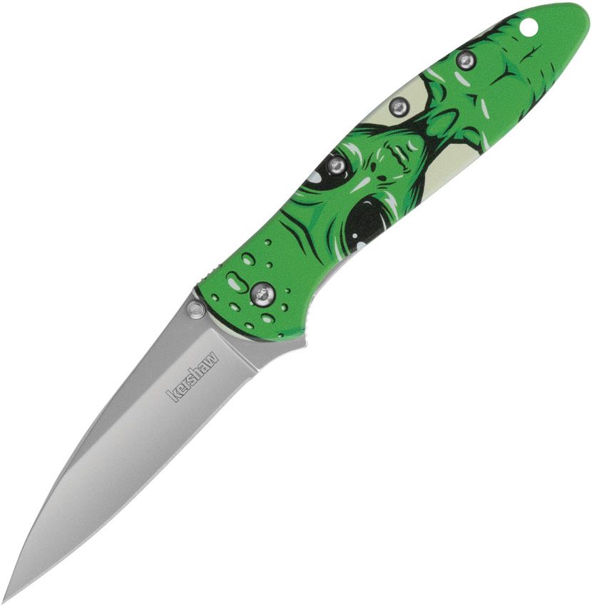 Kershaw Leek Alien Green Liner Lock Folding Knife (Bead Blast